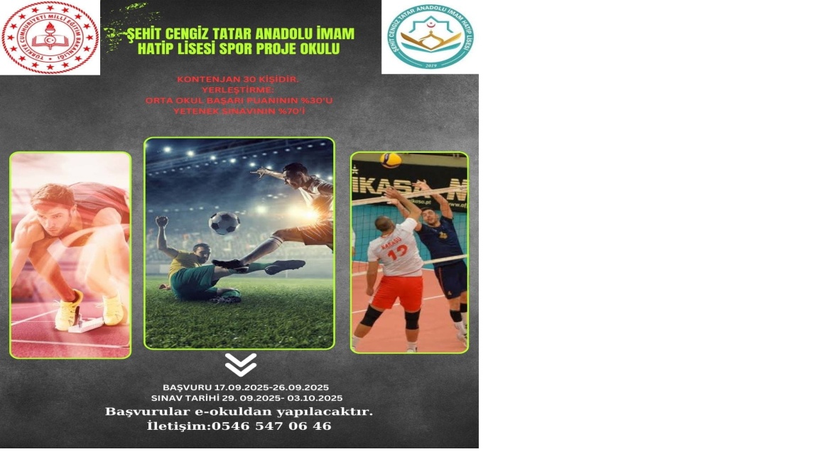 9. SINIF SPOR BÖLÜMÜ EK YETENEK SINAVIMIZ